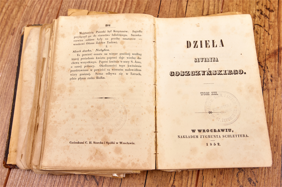 "Dzieła" Seweryna Goszczyńskiego wydane w 1852 roku w Warszawie 